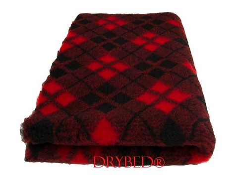 Drybed® Antidérapant Couleur. Tartan Rouge et Noir Tapis Drybed® Antidérapant Couleur. Tartan Rouge et Noir