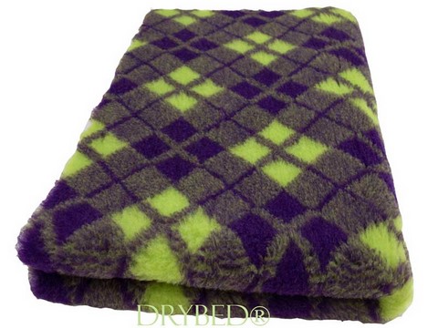 Drybed® Antidérapant Couleur. Tartan Vert et Violet Tapis Drybed® Antidérapant Couleur. Tartan Vert et Violet