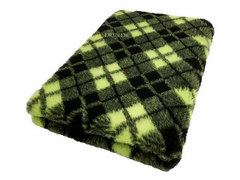 Drybed® Antidérapant Couleur. Tartan Vert et Noir Tapis Drybed® Antidérapant Couleur. Tartan Vert et Noir