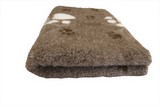 Tapis Drybed® Antidérapant   Marron Grosses Pattes Blanches